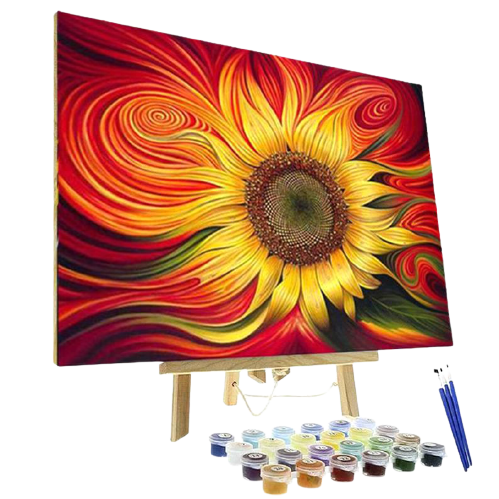 Acrylic Sunflower Spiral - DIY Painting By Numbers Kit 16"x20"