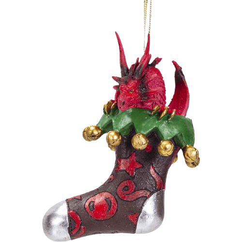 Dragon in Stocking Christmas Ornament