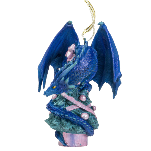 Blue Dragon on Christmas Tree Ornament